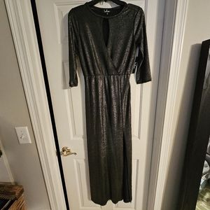 Metallic black Lulu's dress with slit